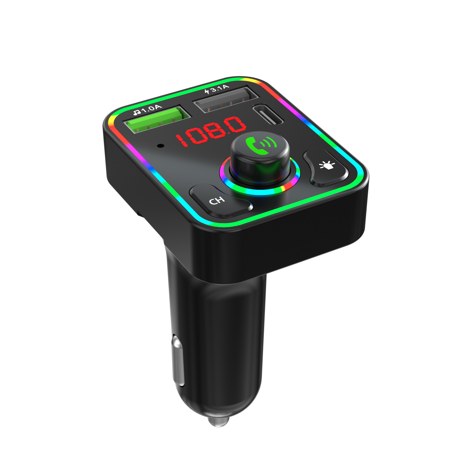 Mp3 Player Car Bluetooth With Ambient Light - Image 5
