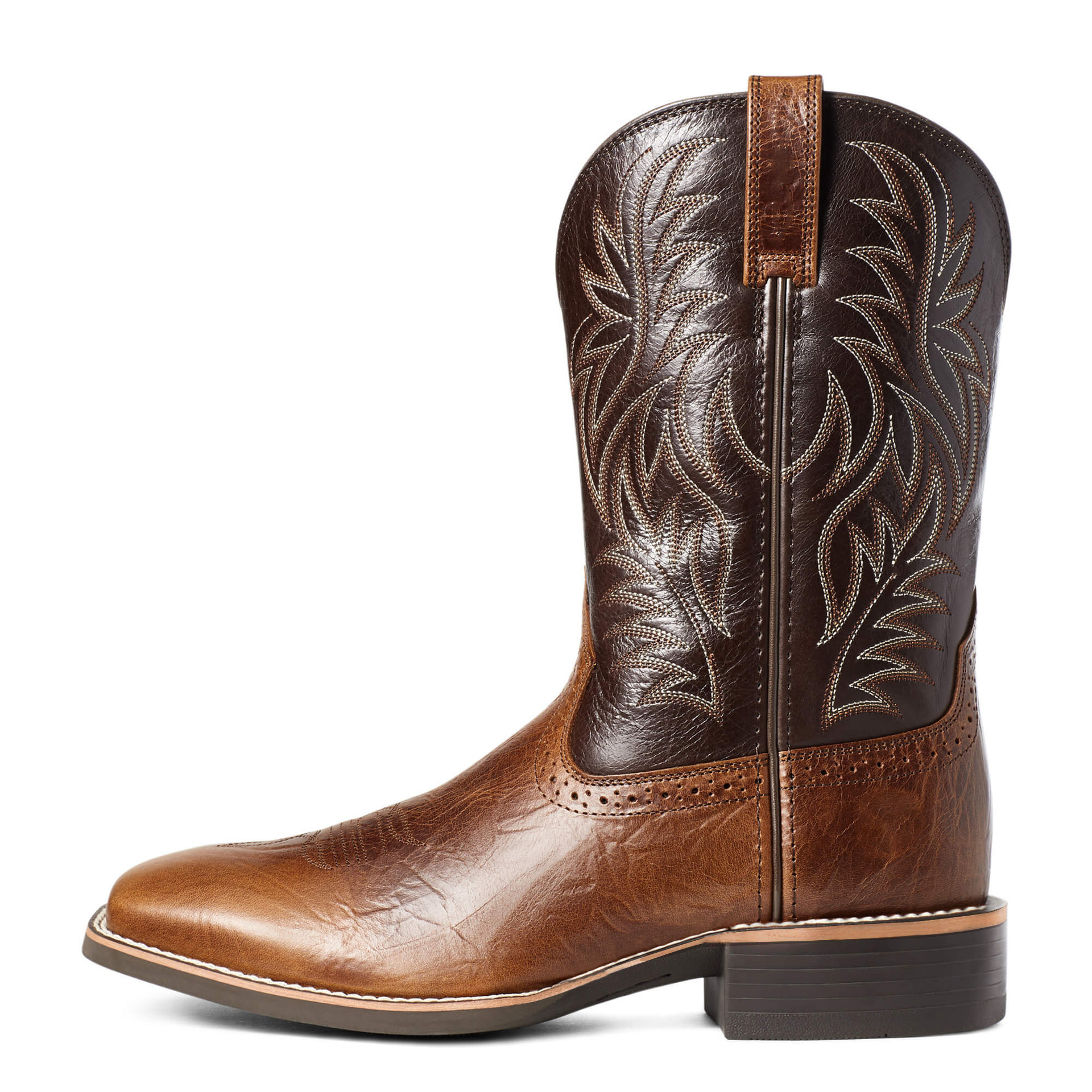 High Embroidery Vintage Carved Stitching Wide Head Western Cowboy Boot Plus Size - Image 3