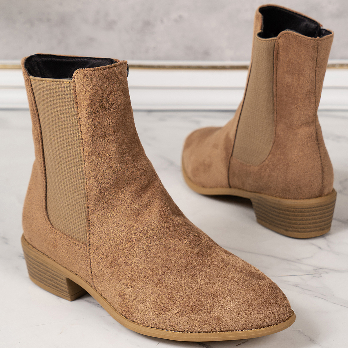 British Style Plus Size Thin Mid-calf Length Boots - Image 5