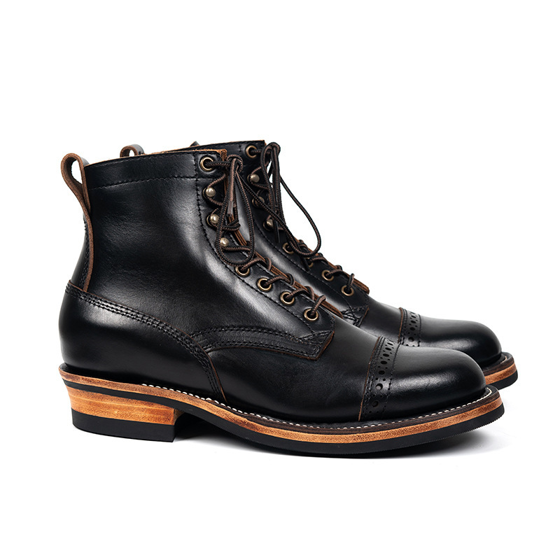 Tooling First Layer Cowhide Fall Winter Men Genuine Leather Boots - Image 7