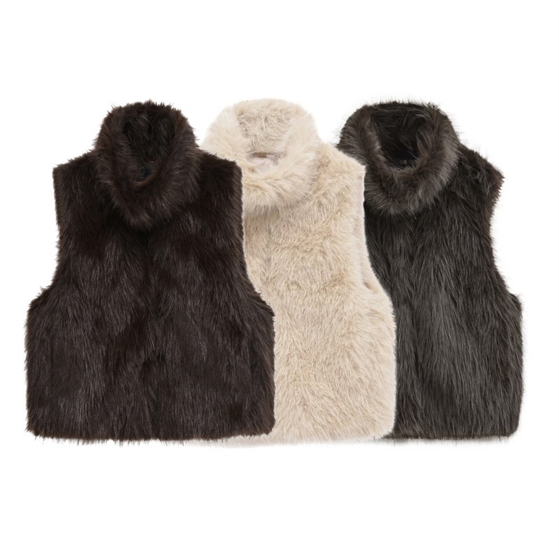 Women's Fashionable Loose Casual Faux Fur Vest - Image 5