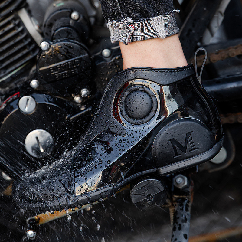 Motorcycle Rain Boots Men's Summer Youth Outdoor Non-slip Wading Shoes Fashion Low Top Flat Work Shoes Rubber Shoes - Image 3