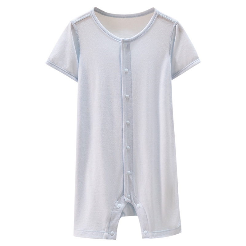 Bamboo Fiber Clothes For Babies Thin Baby Short Sleeve Jumpsuit - Image 5