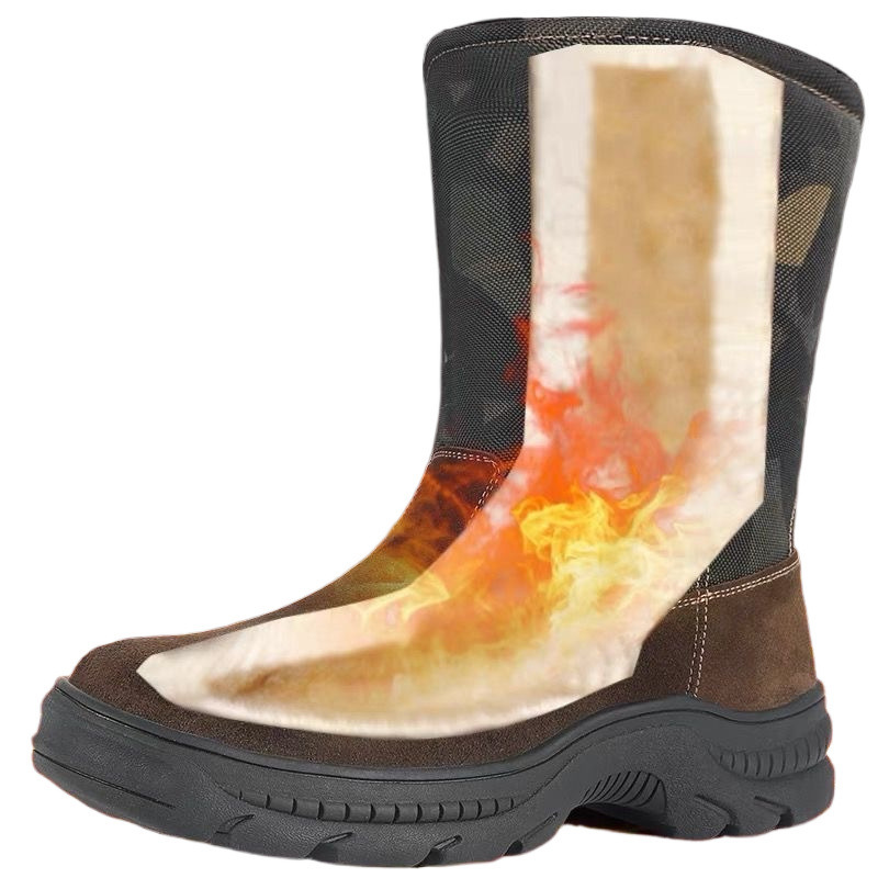 Snow Boots Men's Fur Integrated High-top Long Tube Big Cotton Shoes – Bild 5