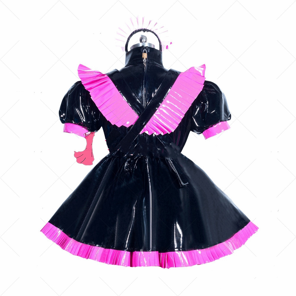 Maid Cosplay Dress In Black Patent Leather — изображение 2