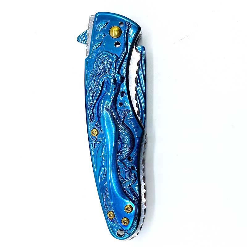 Outdoor Survival Knife Camping Mermaid Folding - Image 8
