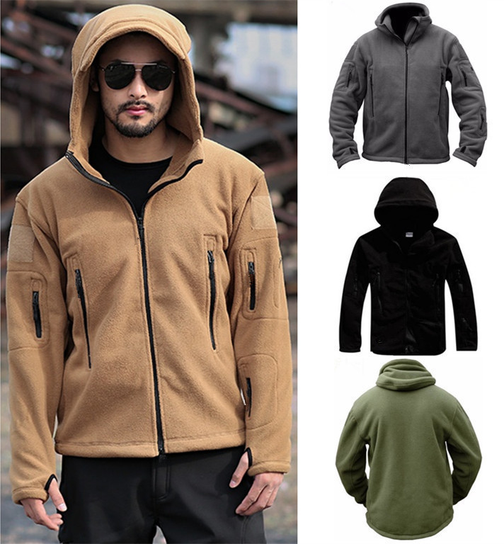 Men's Outdoor Keep Warm Liner Fleece Sweater Cold-proof Shell Jacket — изображение 2