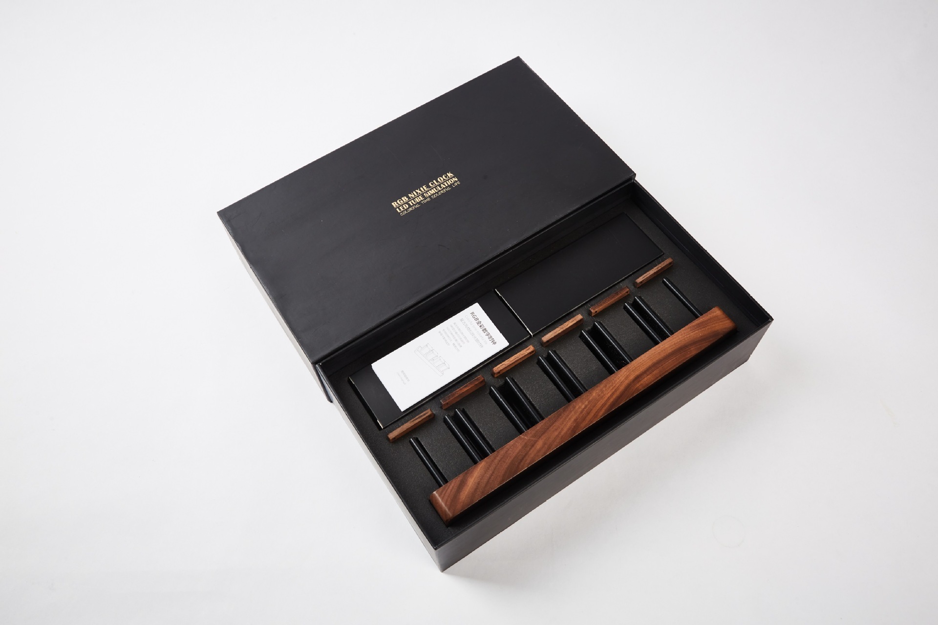 Analog Nixie Tube Clock Digital Alarm Clock Timer Walnut — изображение 5
