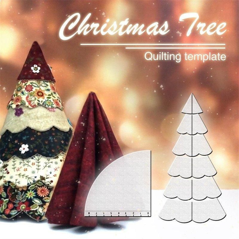 Handmade Christmas Tree Quilt Cover Ruler Christmas Pattern Quilting Template - Image 2
