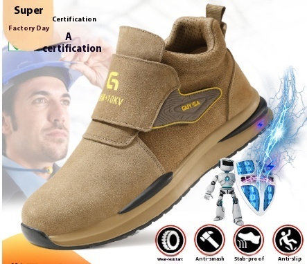 Fireproof Flower Safety Wear-resistant Steel Toe Cap Felt Buckle Welder Shoes – Bild 8