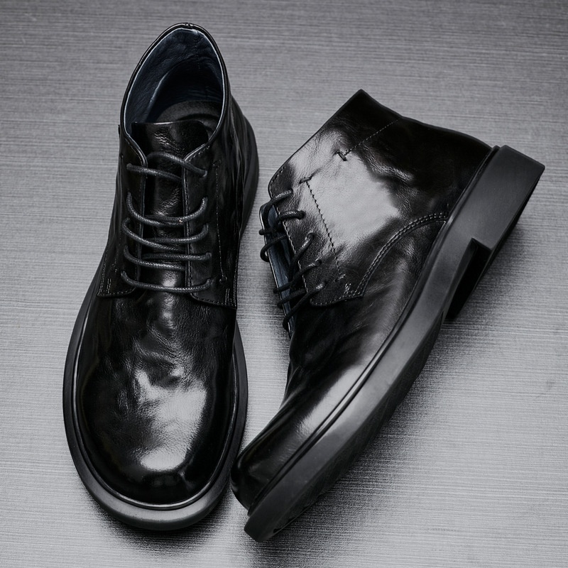 Men's Grab Pattern Business Casual High-top Martin Boots — изображение 4