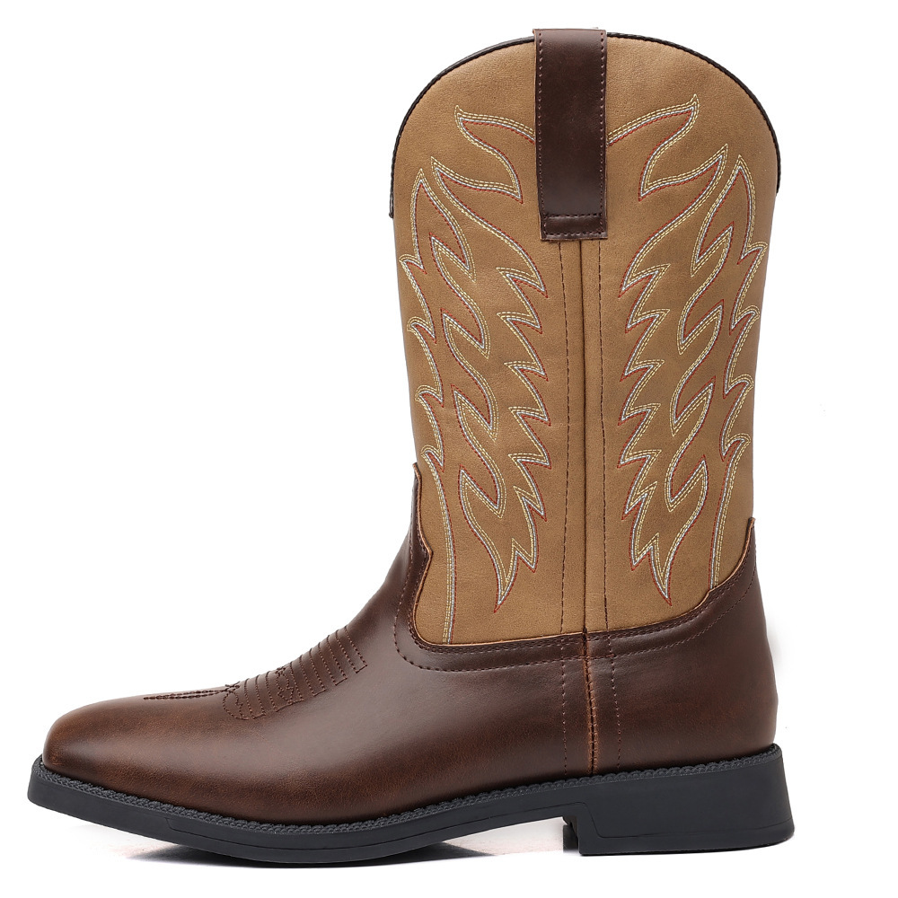Retro Wide Head Western Cowboy Boot - Image 7