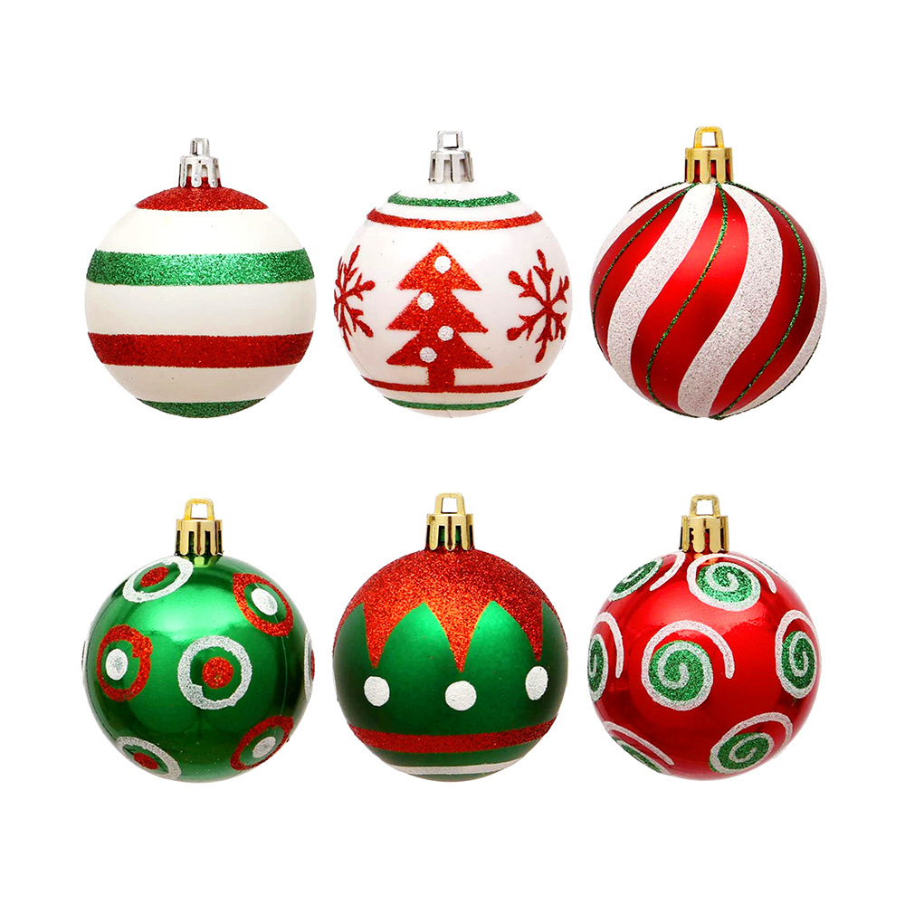 Electroplating Hand-painted Plastic Ball Christmas Tree Decoration Pendant - Image 3