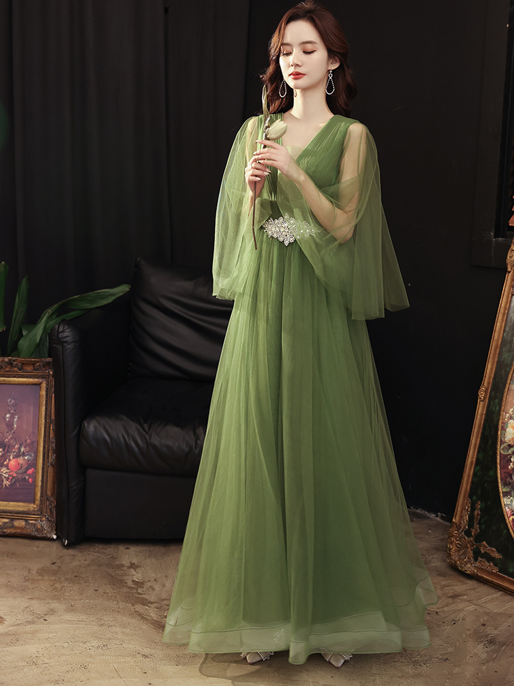 Green Wedding Dress Guzheng Art Examination Solo – Bild 6