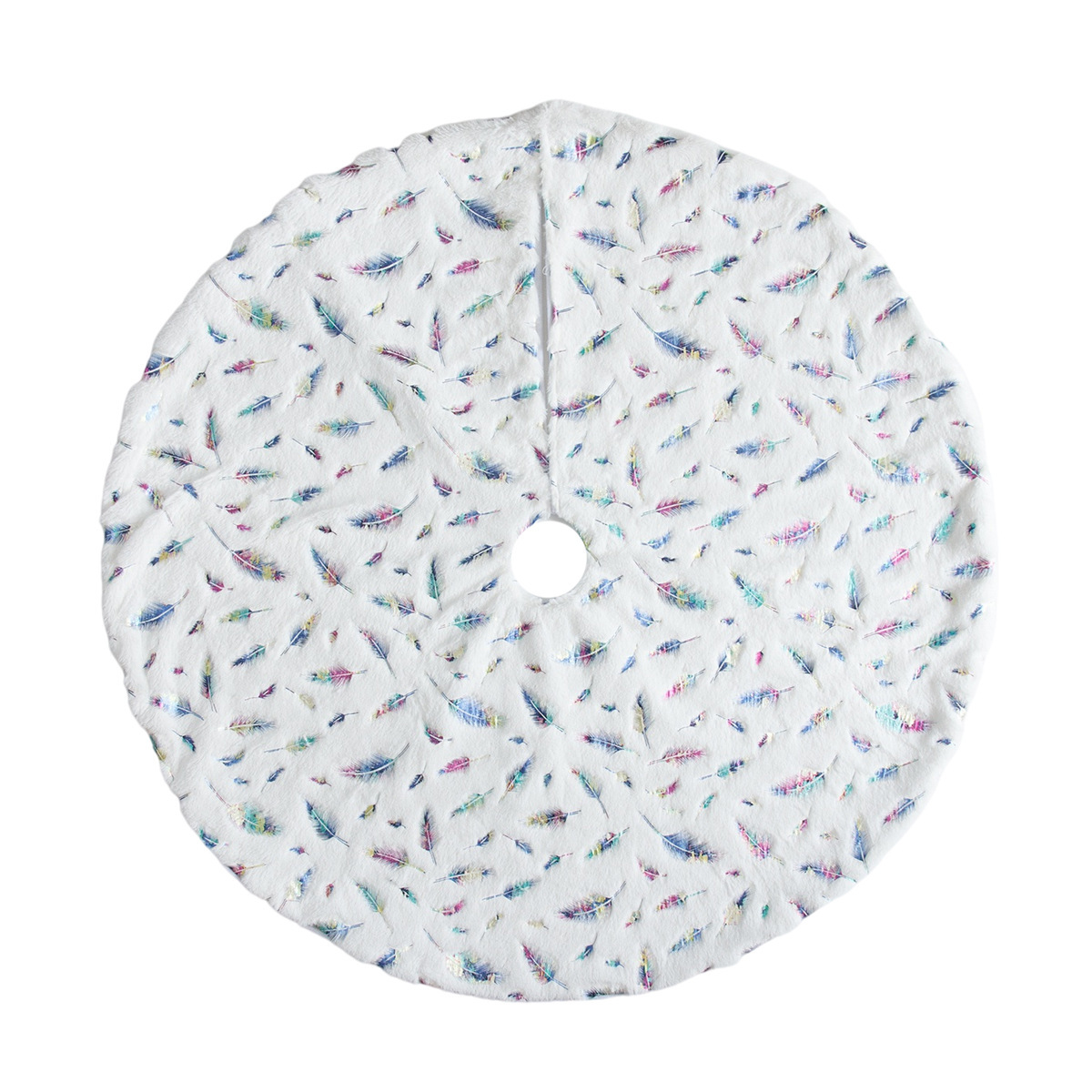 New White Plush Christmas Tree Skirt - Image 7
