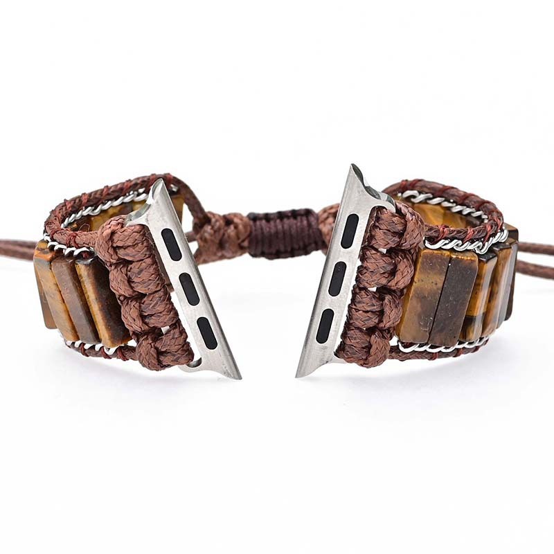 Rectangular Tiger Eye Stone ChainMen's Fashion Heroism Watch Strap Bracelet – Bild 3