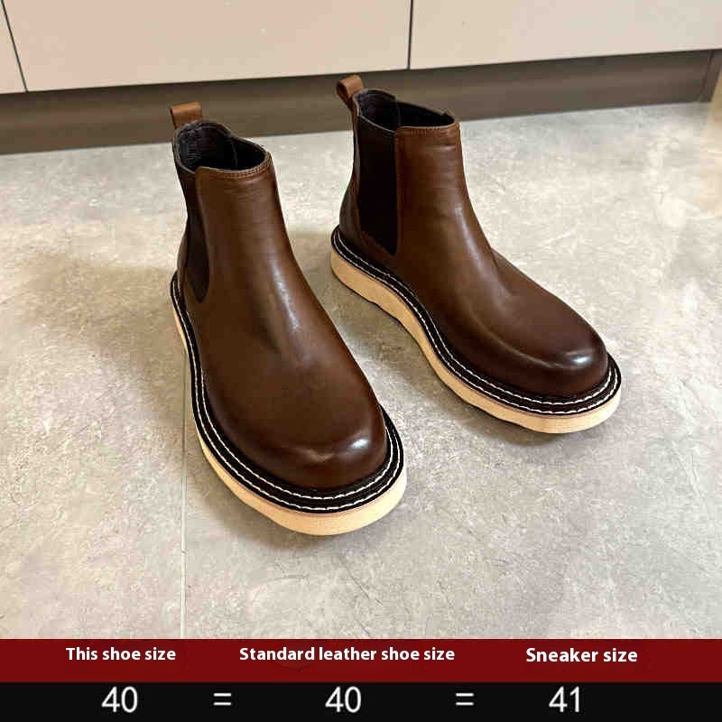 Men's Leather Platform High-top Leather Shoes Martin Boots — изображение 3