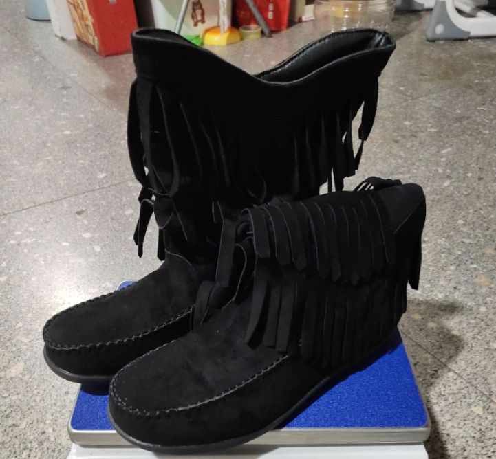 Plus Size Retro Tassel Mid-calf Heel Martin Boots – Bild 8