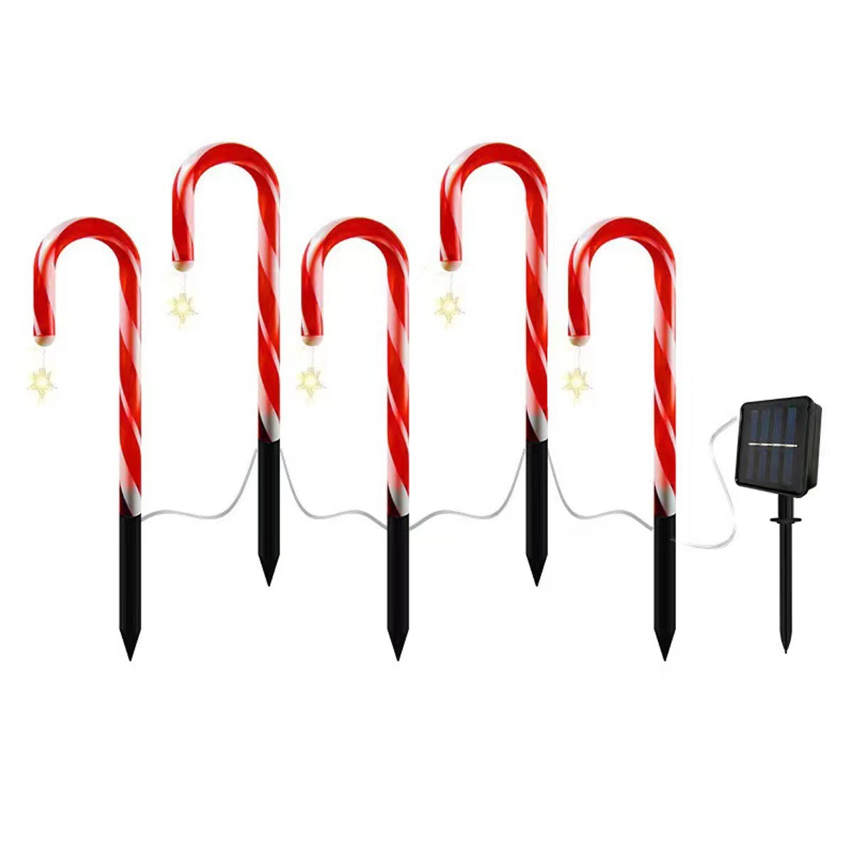 Solar Christmas Crutches Ground Plug Light Decoration Landscape Lamp - Image 5