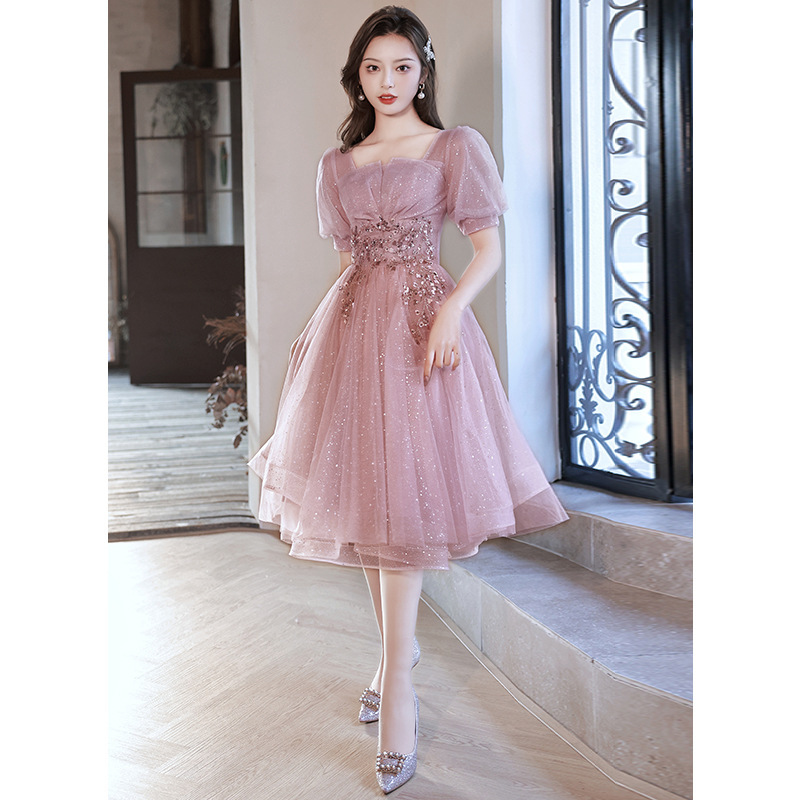 New Birthday Banquet Party Elegant Socialite Host Fairy Slim Evening Dress For Women - Image 3