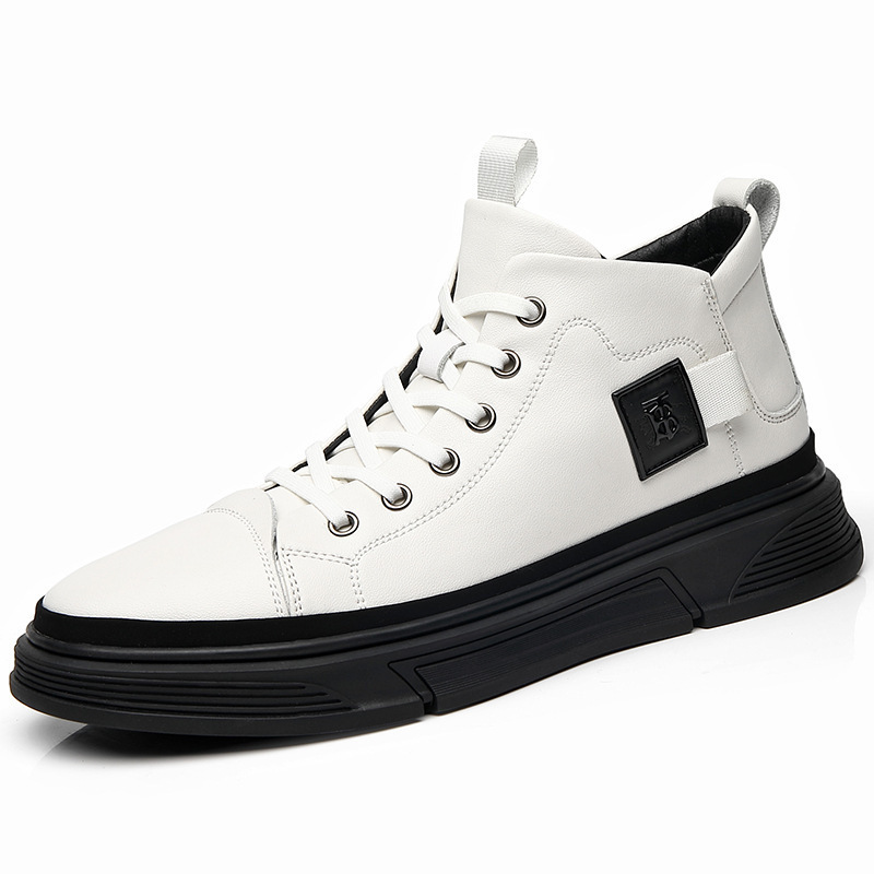 High-top Men's Shoes Winter Men's Leather Shoes Leather Casual - Image 5