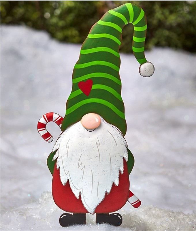 Christmas Standing Pile Old Man Metal Crafts Outdoor Lawn Garden Decorations — изображение 7