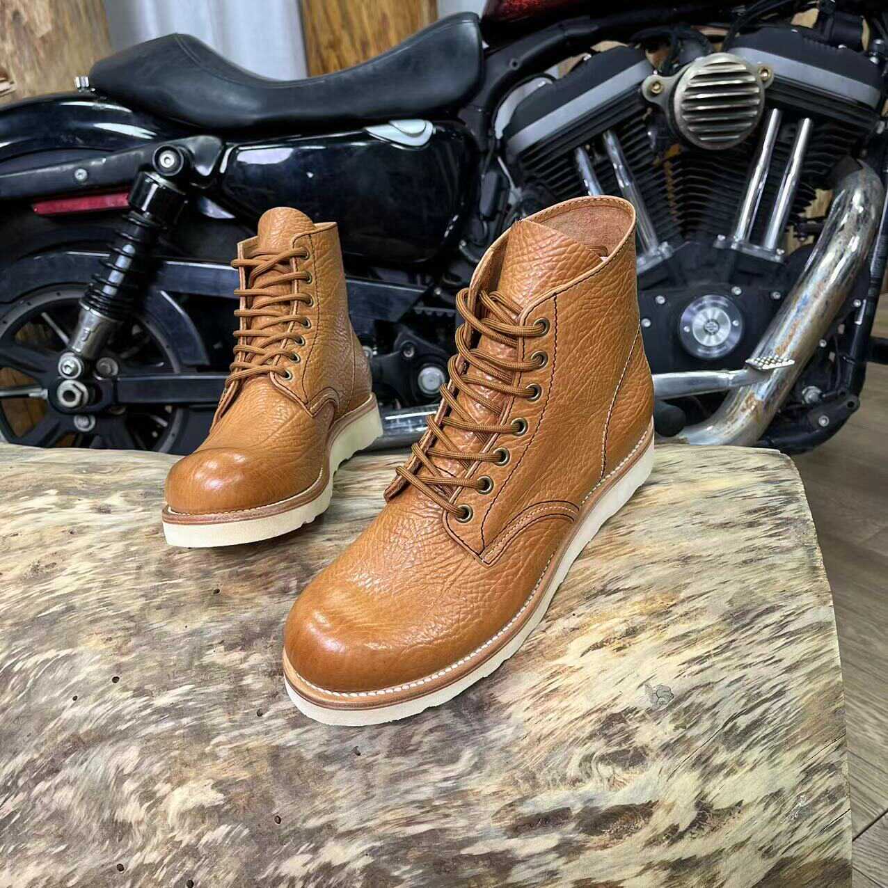 Vintage Work Male Leather Martin Boots - Image 2