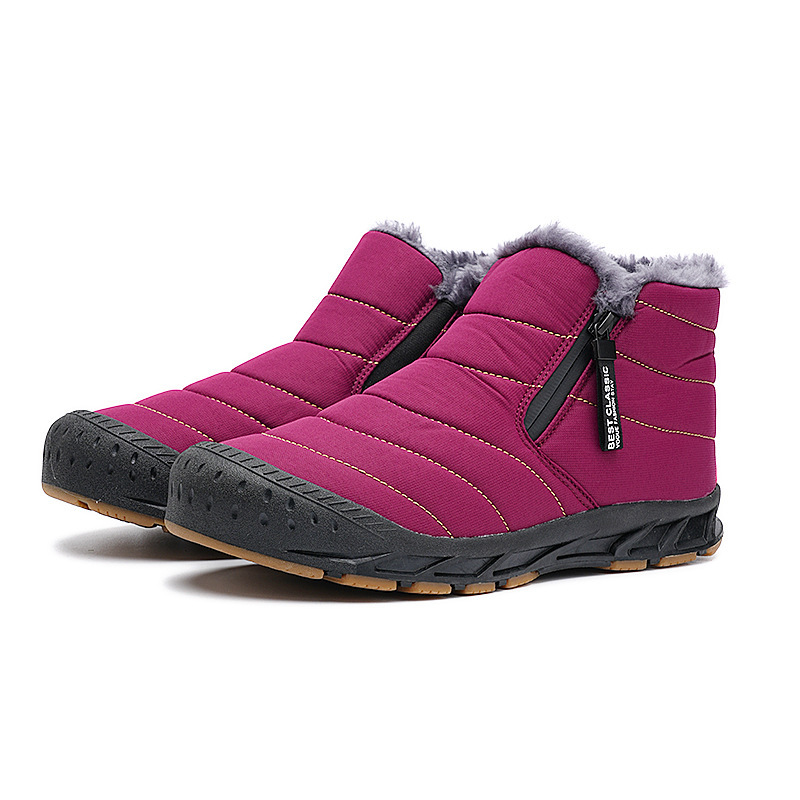 Snow Short Leather And Fur Integrated Winter Boots - Image 6