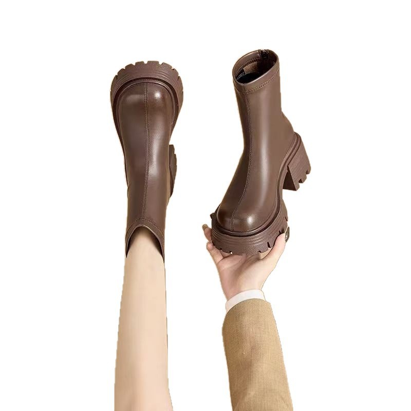 British Style Thin And All-matching Platform Ankle Boots - Image 5