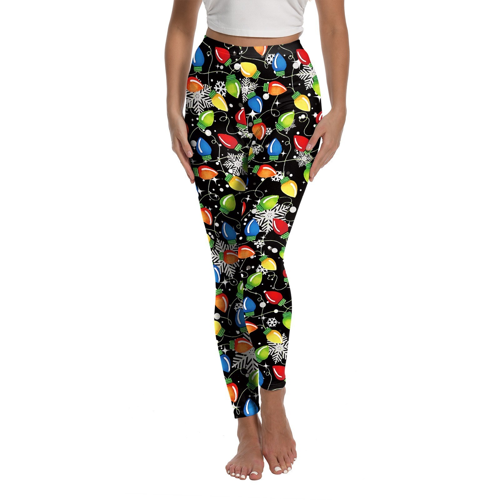 Christmas Female Gym Pants Digital Printing Sports Yoga Pants — изображение 3