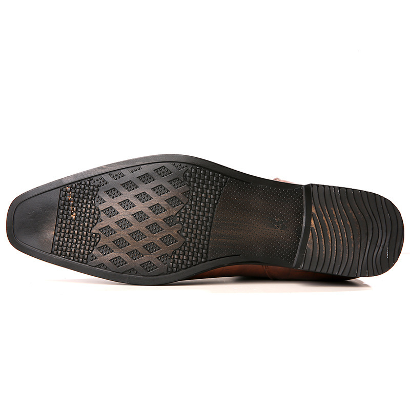 Chelsea Boots Men's 48 High-top Leather Glossy Men's Shoes - Image 5