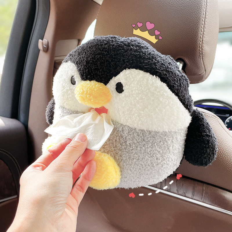 Car Multifunctional Armrest Box Tissue Box Cartoon Plush Cute Car Seat Back Hanging Tissue Box Car Supplies - Image 7