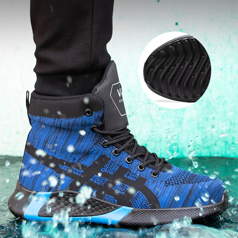 Winter Plush Boots Men Labor Protection Anti-smash Anti-puncture Work Shoes Warm Thickened Breathable Lace-up Safety Shoes - Image 3