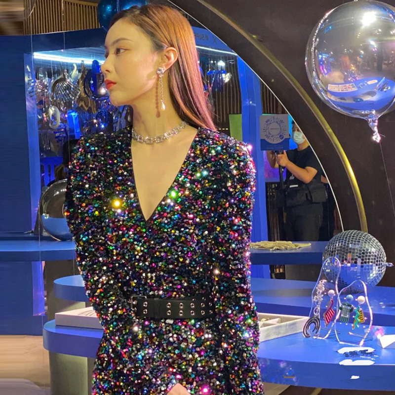 Irregular Bead Sequined Fish Tail Dress — изображение 2