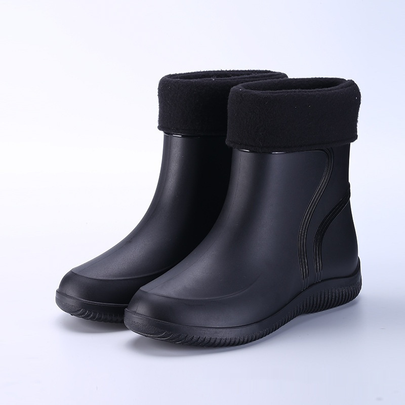Cotton-padded Warm-keeping Fixed Velvet Rain Boots For Men And Women - Image 3