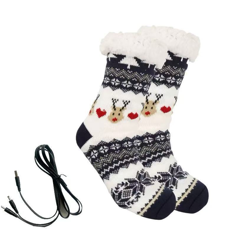 USB Electric Heating Warm Thickened Heating Room Socks - Image 5