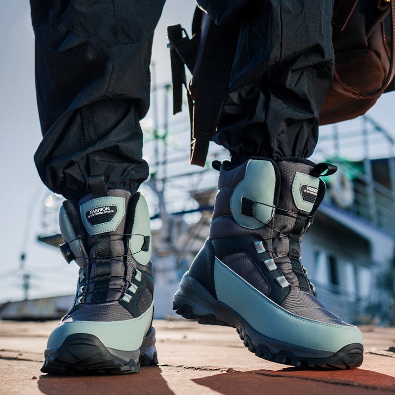 Men's Thickened Fleece-lined Ski Cotton-padded Shoes Non-slip Cold-proof Snow Boots - Image 5