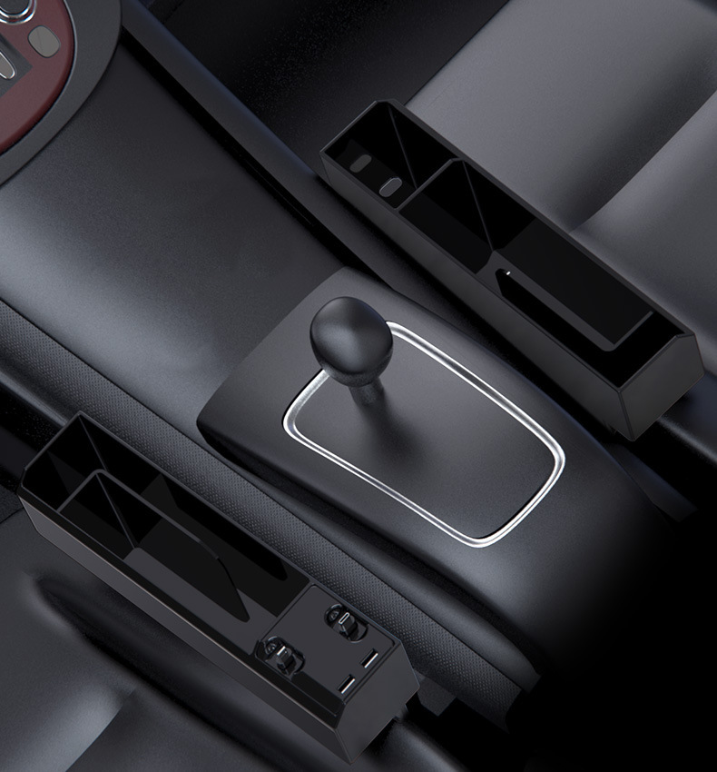 In Car Seat Slot Storage Box Charger With Retractable Cord - Image 2