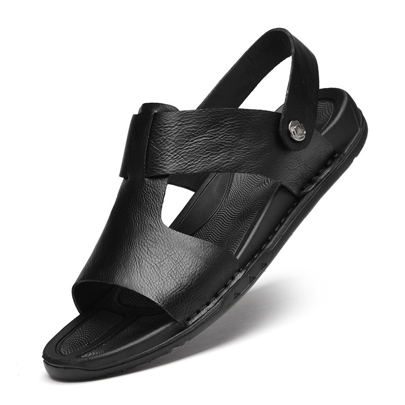 Summer Men's Leather Sandals Plus Size Roman Beach Shoes – Bild 4