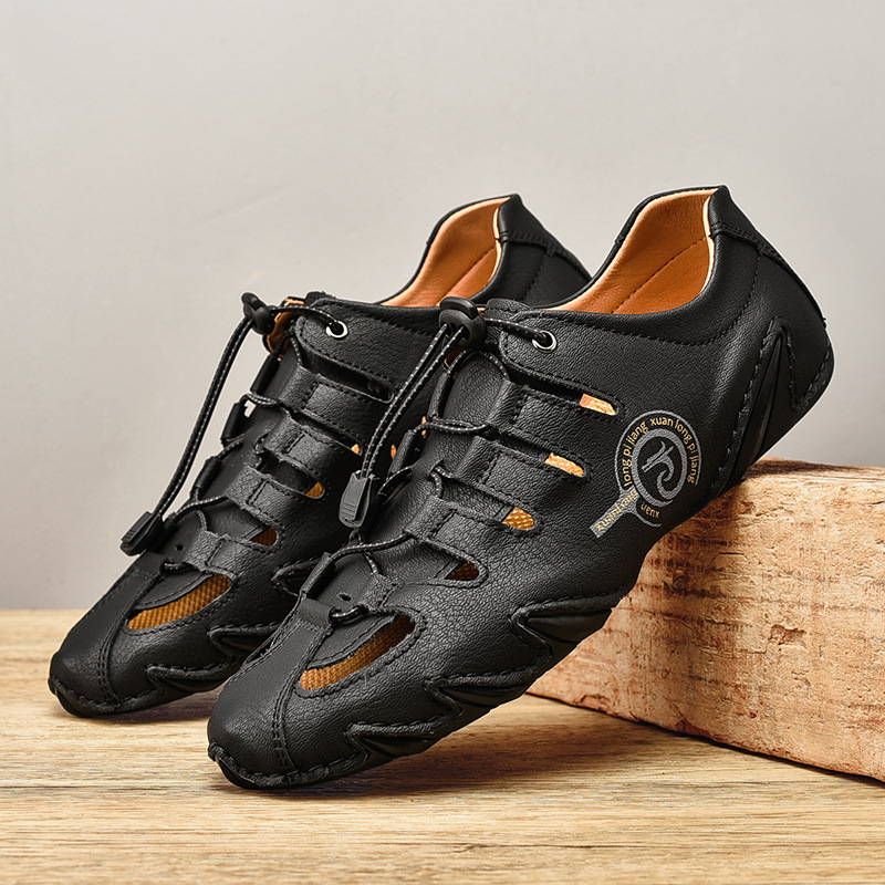 Plus Size Men's Casual Hollow Beach Sandals - Image 6