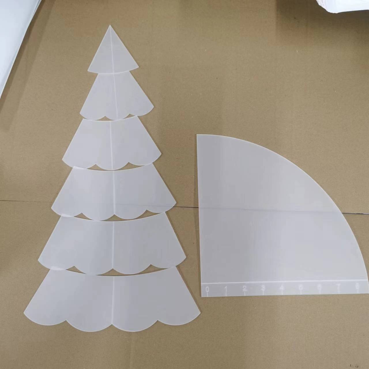 Handmade Christmas Tree Quilt Cover Ruler Christmas Pattern Quilting Template - Image 3