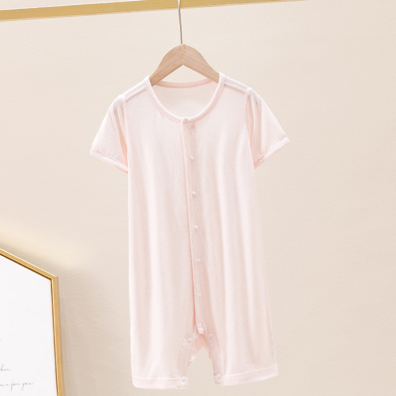 Bamboo Fiber Clothes For Babies Thin Baby Short Sleeve Jumpsuit - Image 6