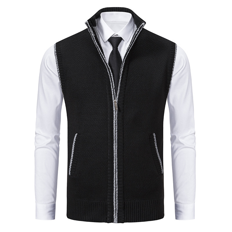 Men's Stand Collar Sweater Knitted Cardigan Coat - Image 5
