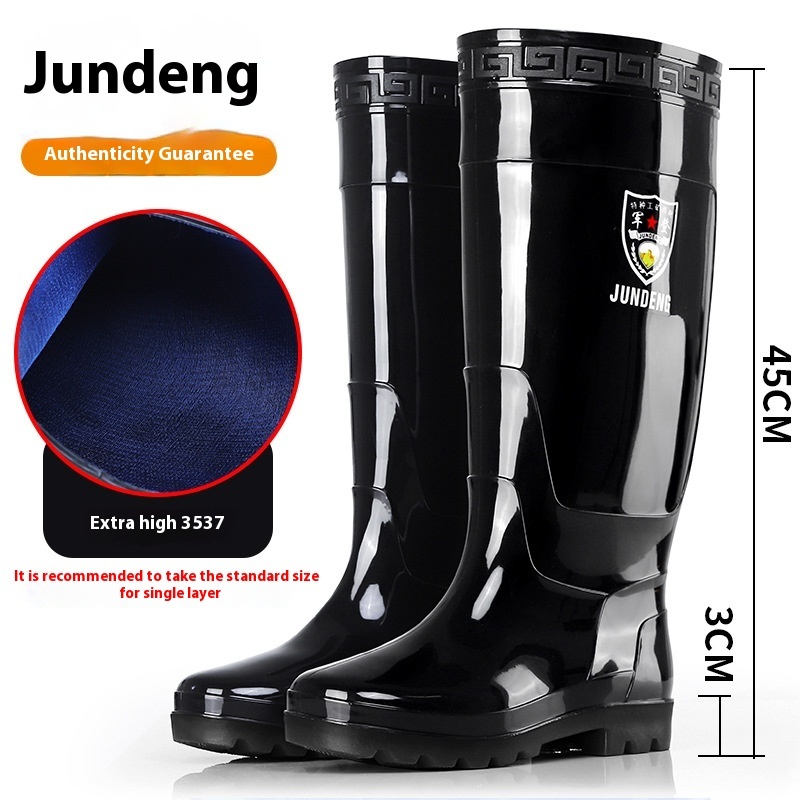 Rain Boots Men's Over The Knee Stockings High Tube Rubber Shoes - Image 3