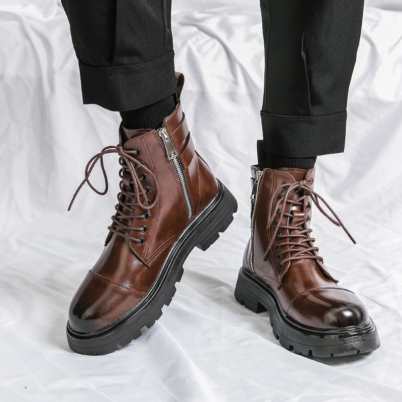 New Mid-top Round Head Chelsea Men's Boots - Image 7