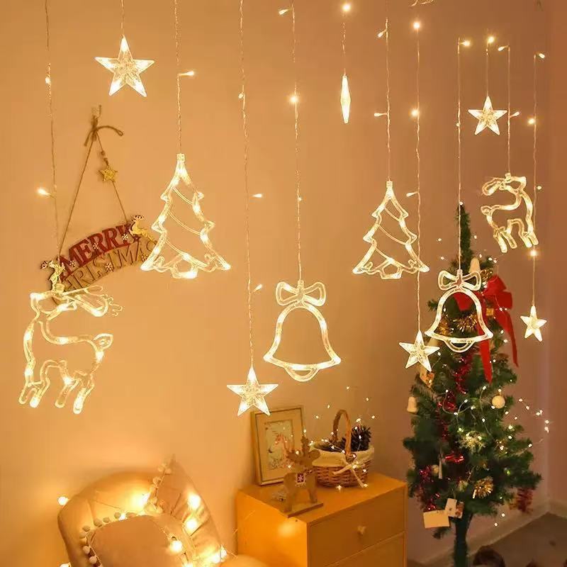 Christmas Decoration Led Color Light String Star Moon Curtain Light - Image 3