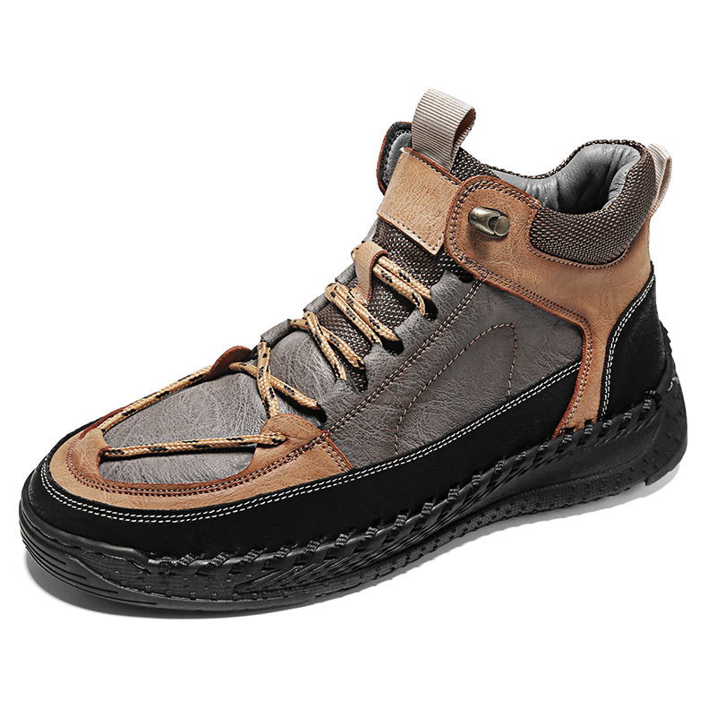 High-end Leather Martin Boots Men's Versatile High-top Shoes - Image 8