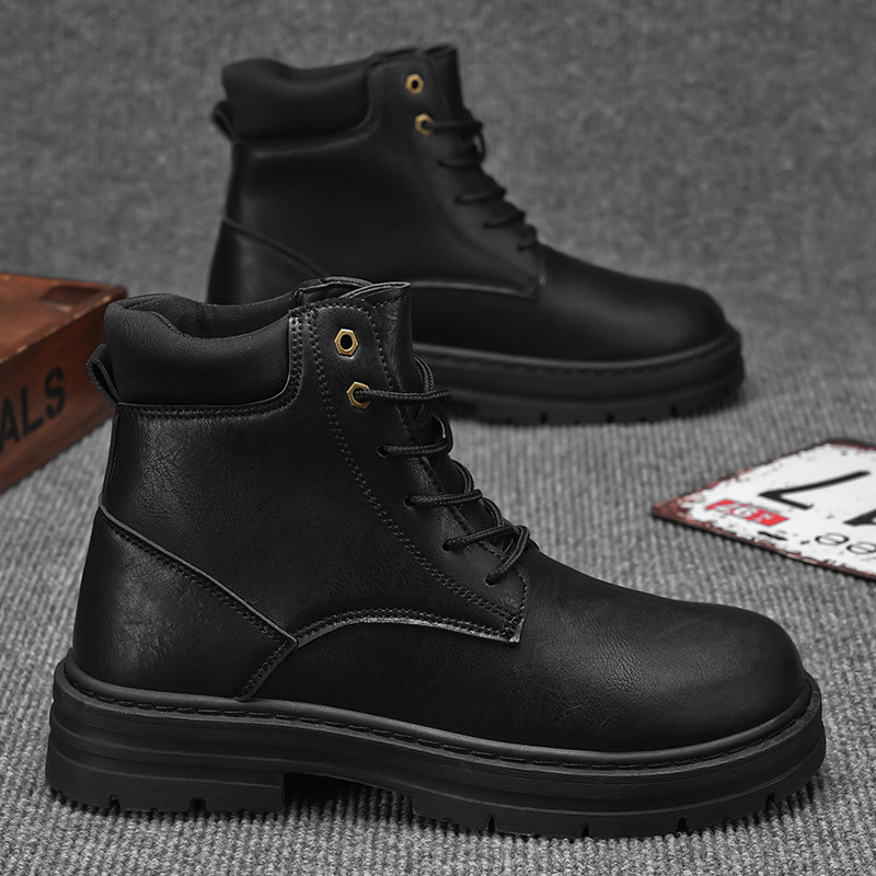 Thick-soled Labor Protection Outdoor Mountaineering Sports Men Leather Boots — изображение 5