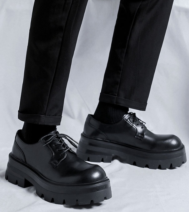 Men's Leather Shoes Business Formal Wear Big Head High-grade British Style Thick Sole Increased - Image 5