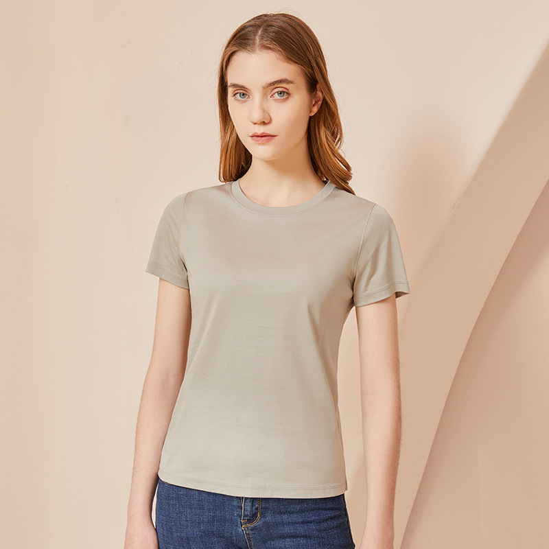 Summer Women's Thin Silkworm Silk Cool Cotton Short Sleeve – Bild 8